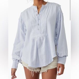 Free People Edge Washed Long Sleeve Shirt XL